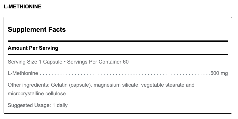 L-Methionine (60 Capsules)