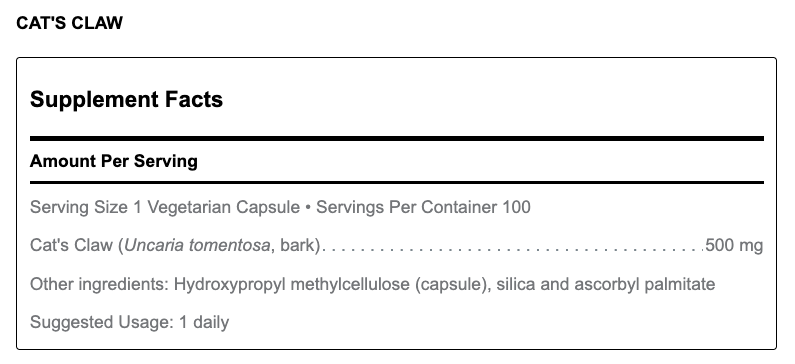 Cat's Claw (100 Capsules)