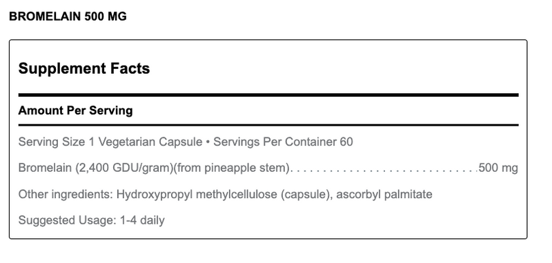 Bromelain 500 mg (60 Capsules)
