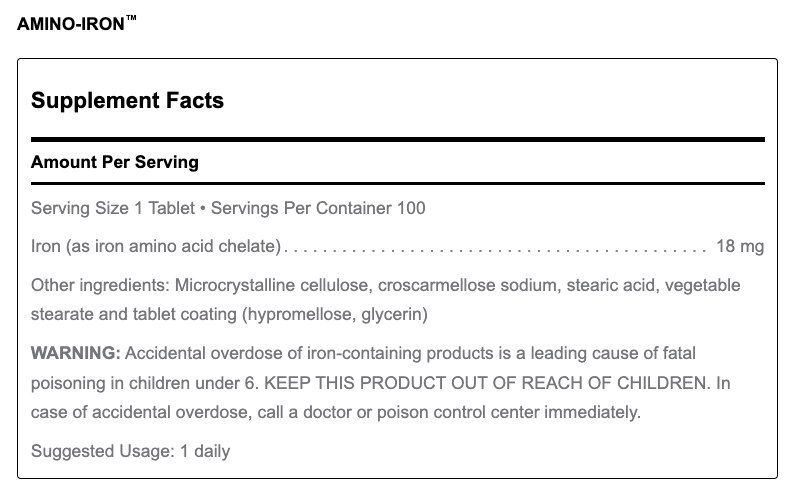 Amino-Iron (100 Tablets)