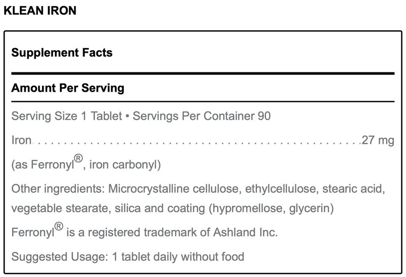 Klean Iron (90 Tablets)