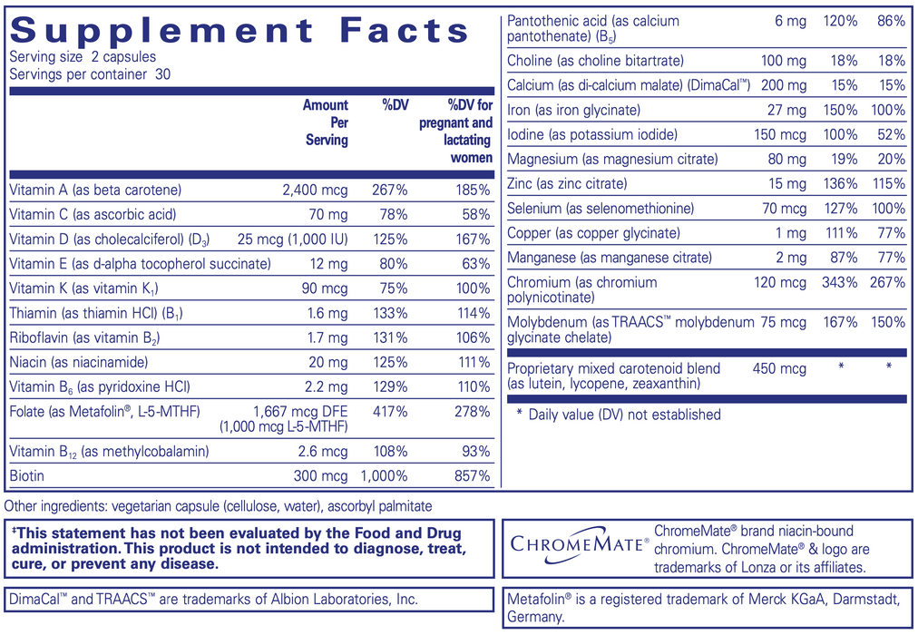 PreNatal Nutrients-Vitamins & Supplements-Pure Encapsulations-120 Capsules-Pine Street Clinic