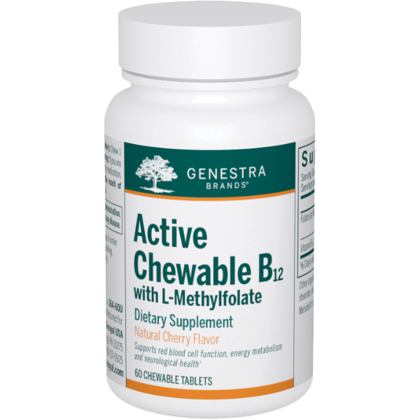 Active Chewable B12 with L-Methylfolate (60 Chewables)