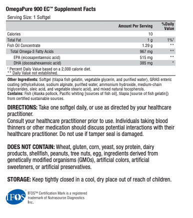 Xymogen - OmegaPure 900 EC — Pine Street Clinic