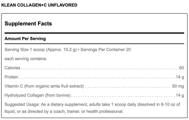 Klean Collagen+C (20 Servings)
