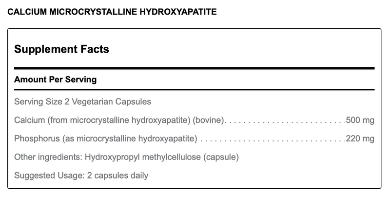 Calcium Microcrystalline Hydroxyapatite