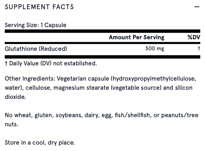 Glutathione Reduced 500 mg (60 Capsules)