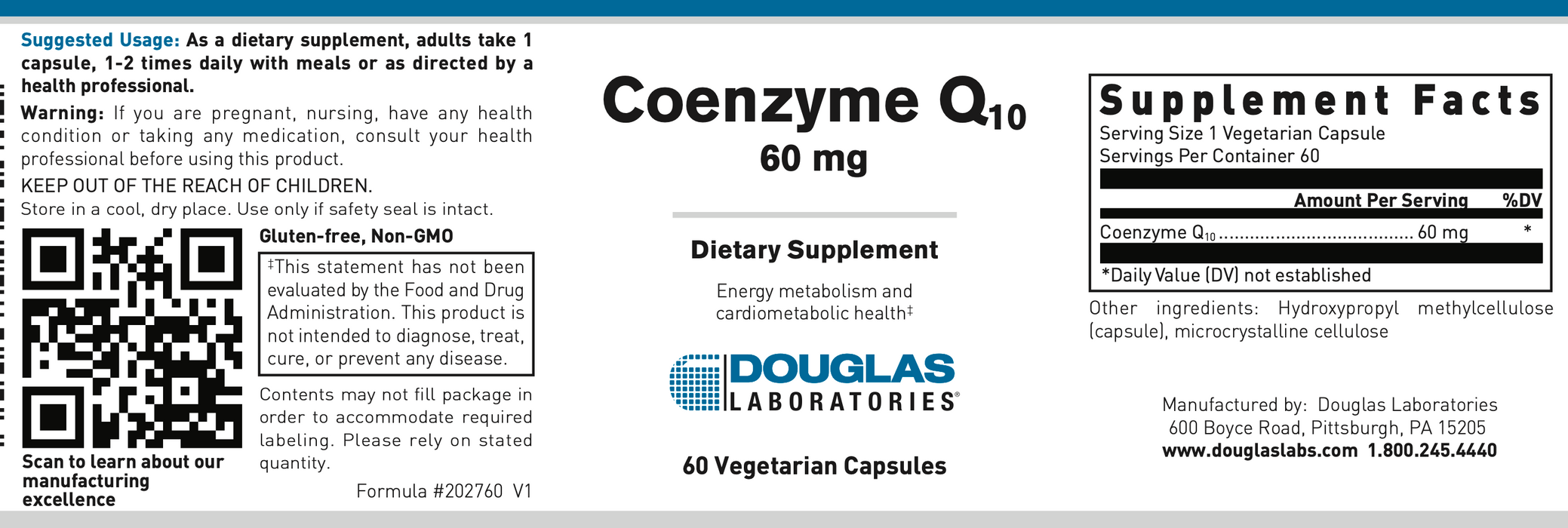 Coenzyme Q10 (60 mg)-Vitamins & Supplements-Douglas Laboratories-60 Capsules-Pine Street Clinic