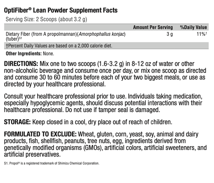 Optibiber Xymogen - OptiFiber Lean — Pine Street Clinic