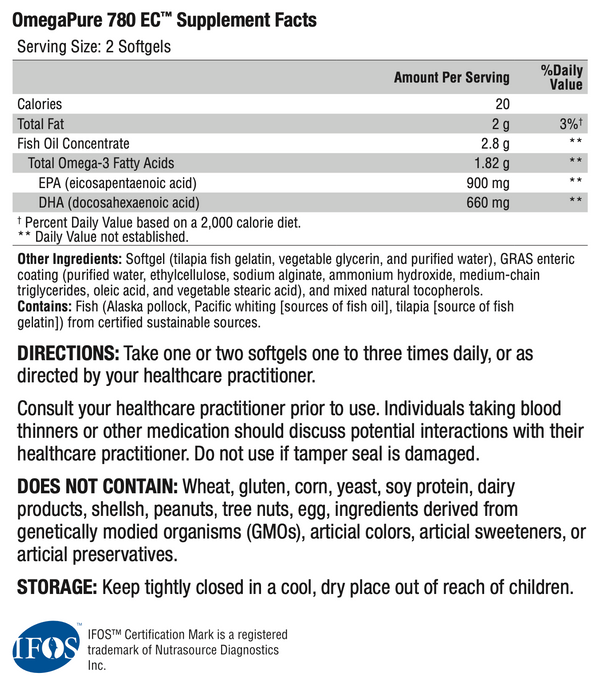 OmegaPure 780 EC (120 Softgels)-Vitamins & Supplements-Xymogen-Pine Street Clinic