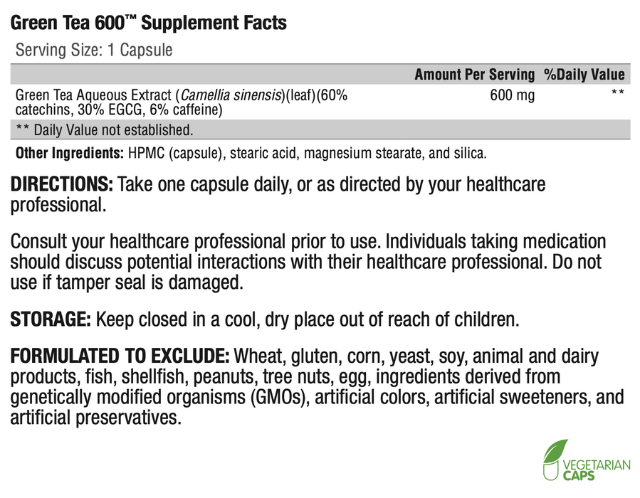 Green Tea 600 (60 Capsules)