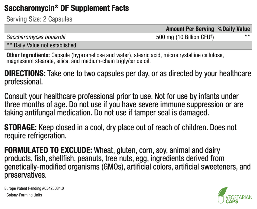 Saccharomycin DF (120 Capsules)-Vitamins & Supplements-Xymogen-120 Capsules-Pine Street Clinic