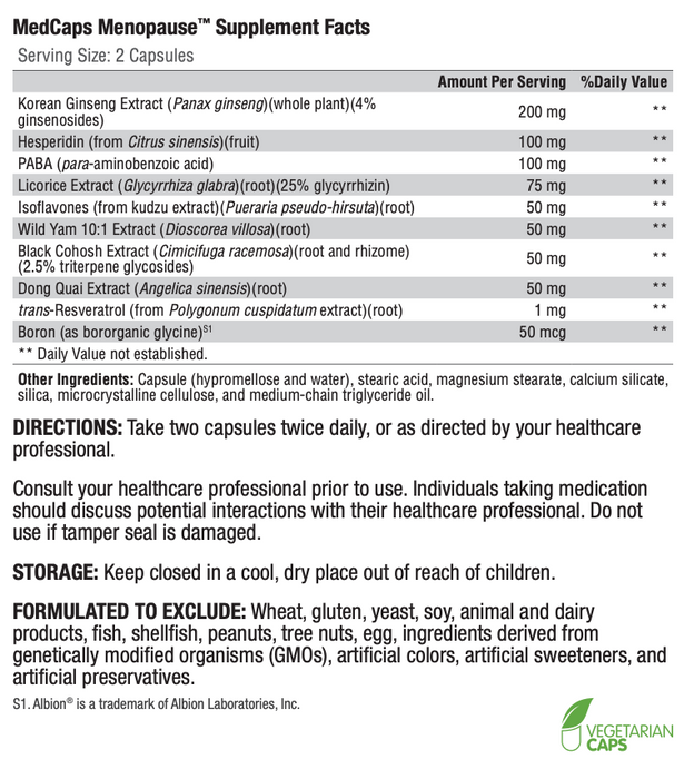 MedCaps Menopause (120 Capsules)-Vitamins & Supplements-Xymogen-Pine Street Clinic