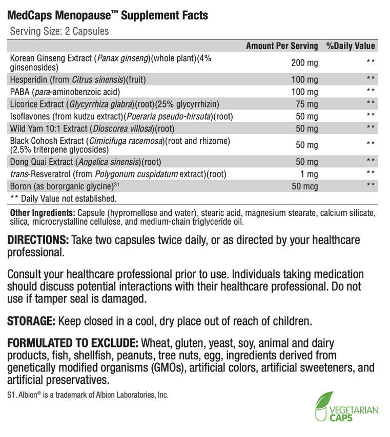 Xymogen MedCaps Menopause 120 Capsules — Pine Street Clinic