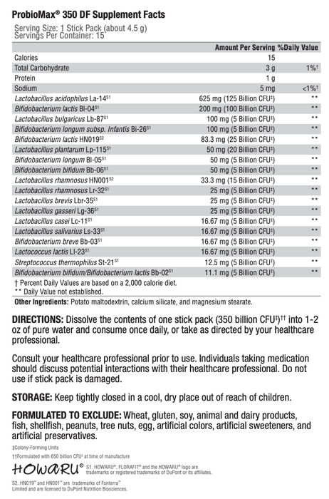 ProbioMax 350 DF (15 Servings)-Vitamins & Supplements-Xymogen-Pine Street Clinic