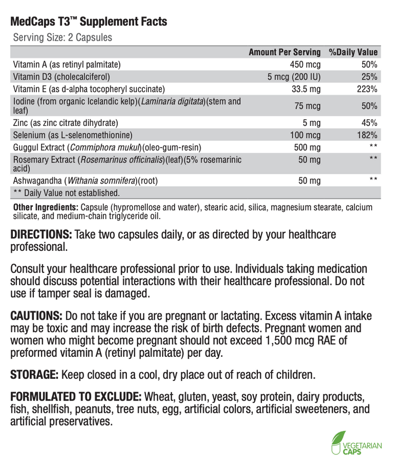 Xymogen MedCaps T3 120 Capsules — Pine Street Clinic