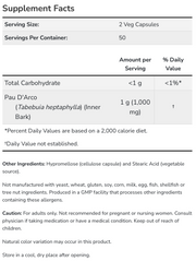Pau D'Arco (500 mg) (100 Capsules)