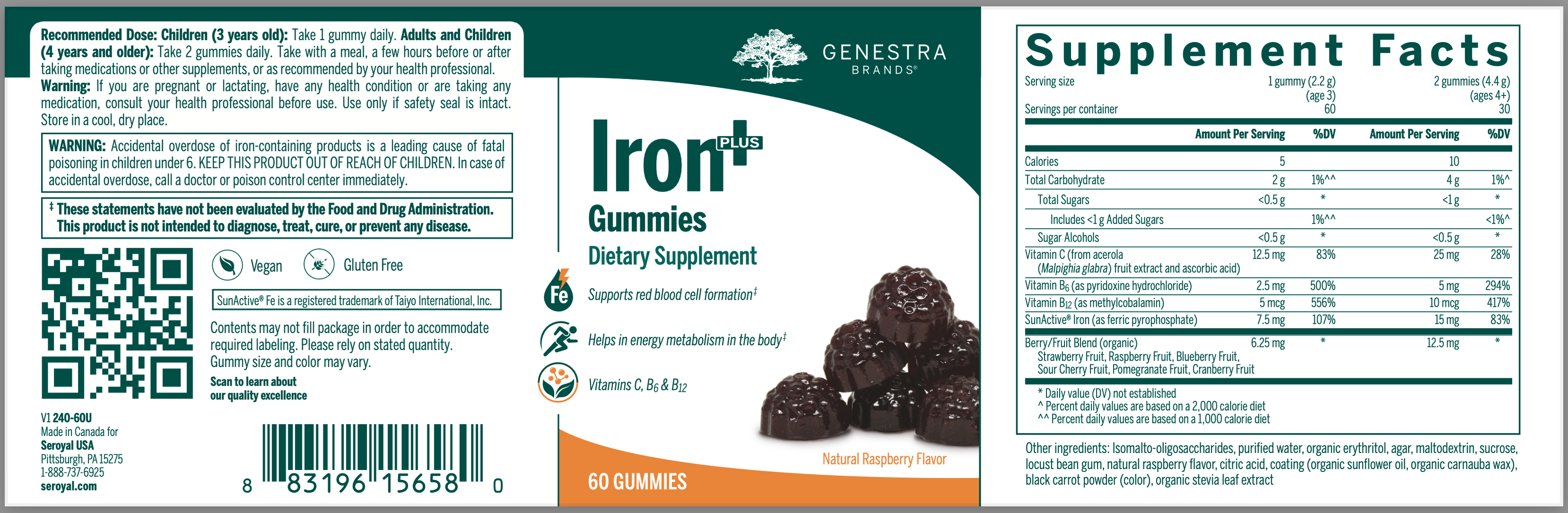 Genestra Iron Plus Gummies 60 Gummies — Pine Street Clinic