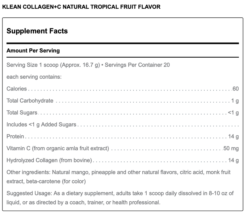 Klean Collagen+C (20 Servings)