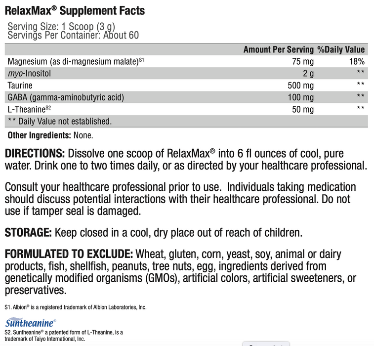 RelaxMax (60 Servings)-Vitamins & Supplements-Xymogen-Cherry-Pine Street Clinic