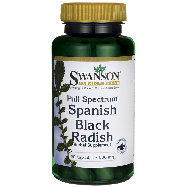 Full-Spectrum Spanish Black Radish 500 mg (60 Capsules)-Vitamins & Supplements-Swanson-Pine Street Clinic