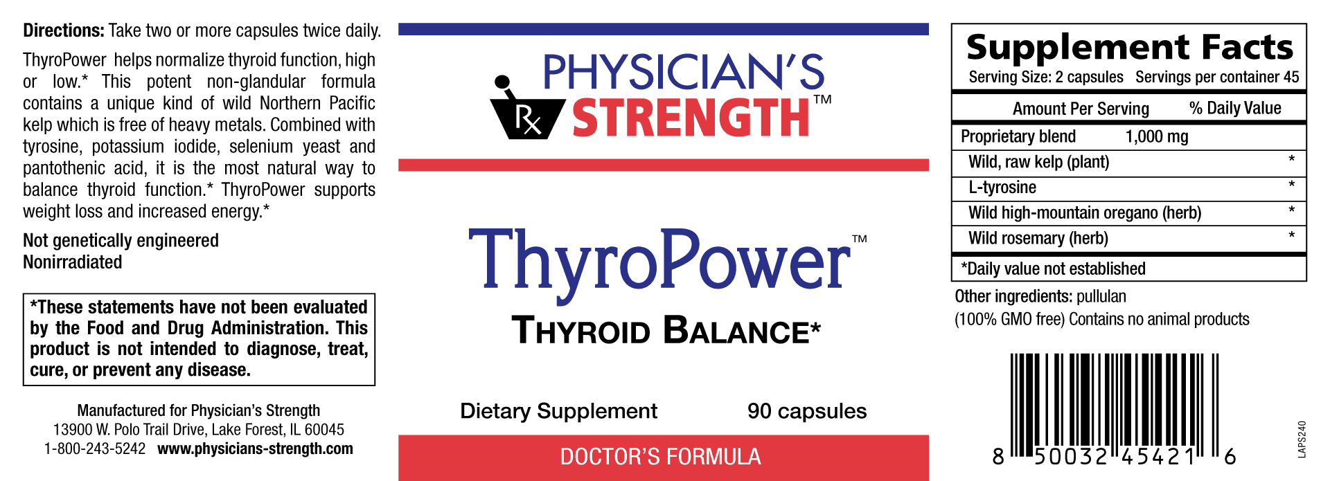 ThyroPower (90 Capsules)-Vitamins & Supplements-Physician's Strength-Pine Street Clinic