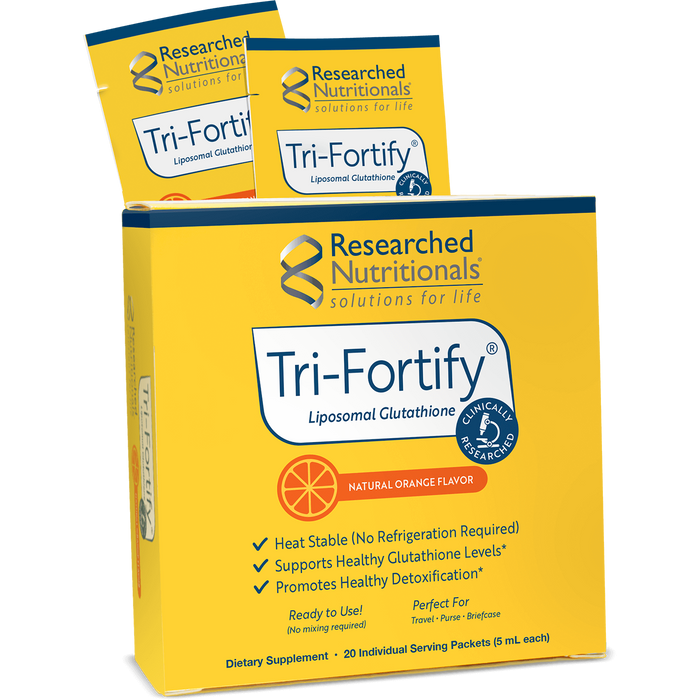 Tri-Fortify Liposomal Glutathione-Vitamins & Supplements-Researched Nutritionals-20 Pack Box-Orange-Pine Street Clinic