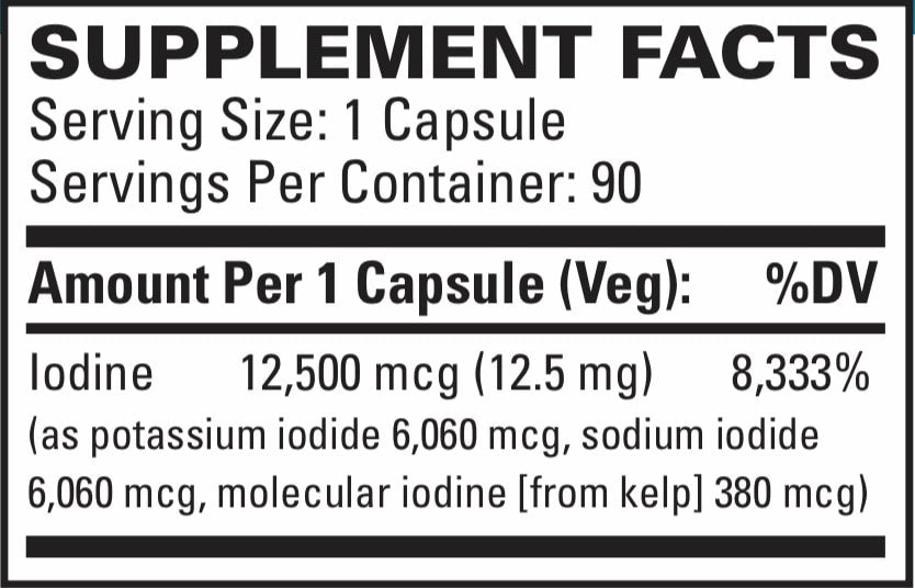 Tri-Iodine (90 Capsules)-Vitamins & Supplements-EuroMedica-6.25 mg-Pine Street Clinic