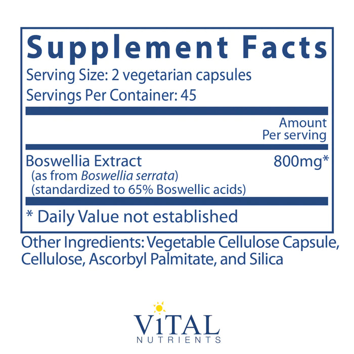 Boswellia Extract 400 mg (90 Capsules)-Vitamins & Supplements-Vital Nutrients-Pine Street Clinic