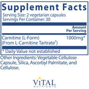 Carnitine 500 mg (60 Capsules)