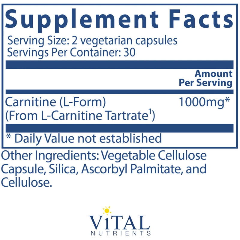 Carnitine 500 mg (60 Capsules)