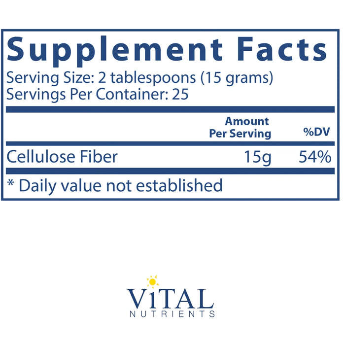 Cellulose Fiber 375 gms (375 Grams Powder)-Vitamins & Supplements-Vital Nutrients-Pine Street Clinic