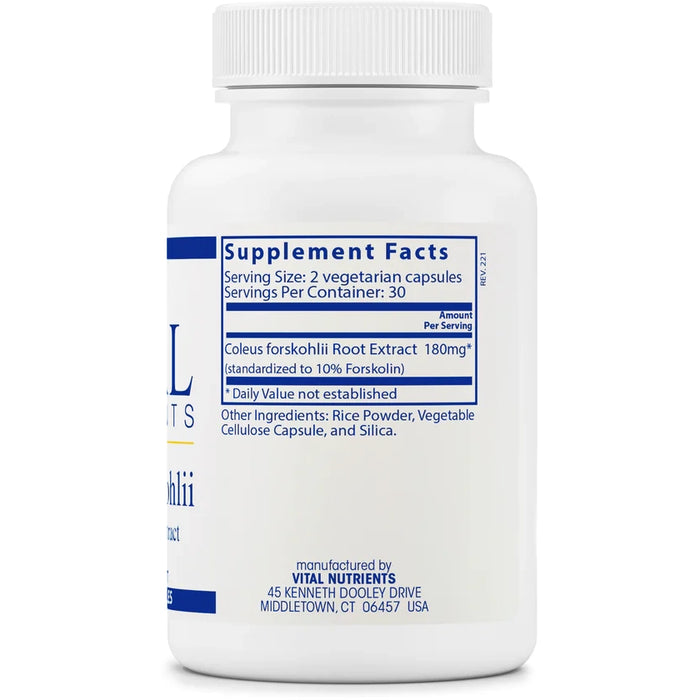 Coleus forskolli 10% (60 Capsules)-Vitamins & Supplements-Vital Nutrients-Pine Street Clinic