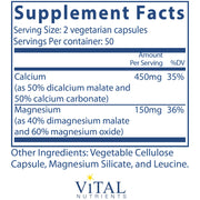 Calcium & Magnesium 225mg/75mg (100 Capsules)