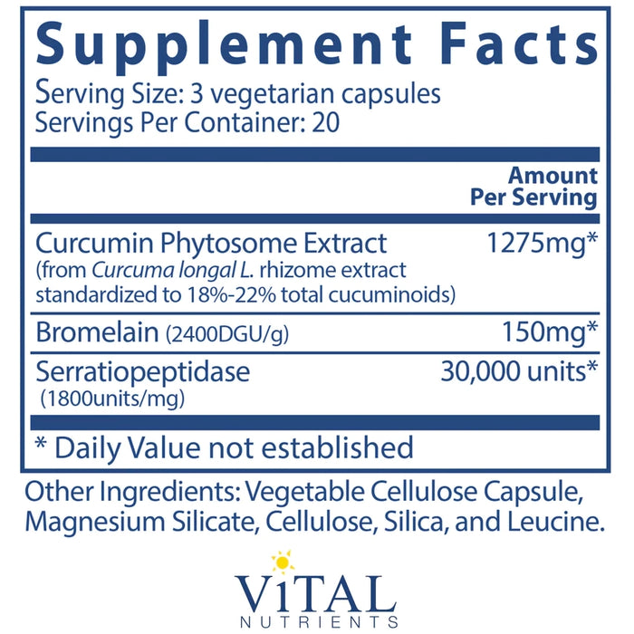 Phyto-Curcumin Plus Enzymes (60 Capsules)-Vitamins & Supplements-Vital Nutrients-Pine Street Clinic