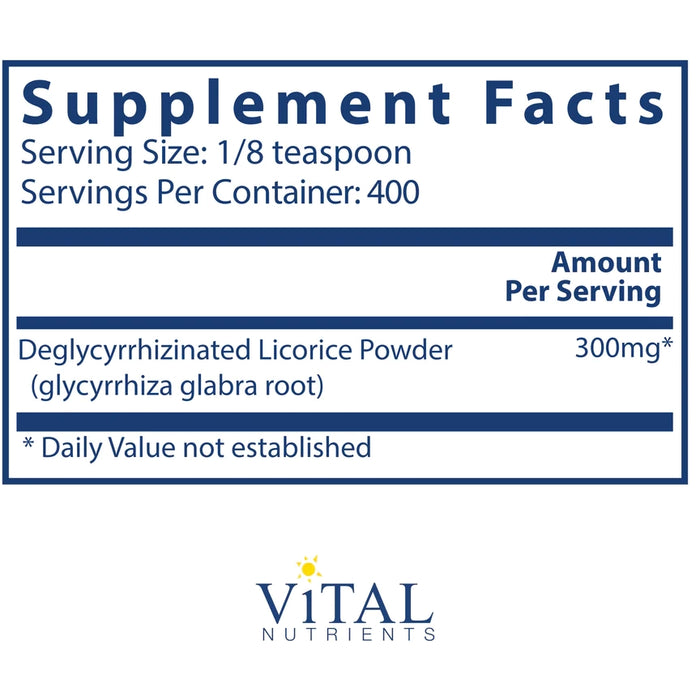 DGL Powder 120 grams (120 Grams Powder)-Vitamins & Supplements-Vital Nutrients-Pine Street Clinic