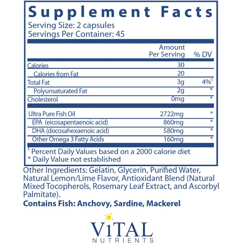 Ultra Pure Fish Oil 800 TG (90 Softgels)