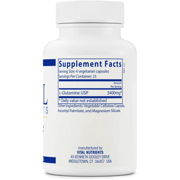 Glutamine 3400 mg (100 Capsules)-Vitamins & Supplements-Vital Nutrients-Pine Street Clinic