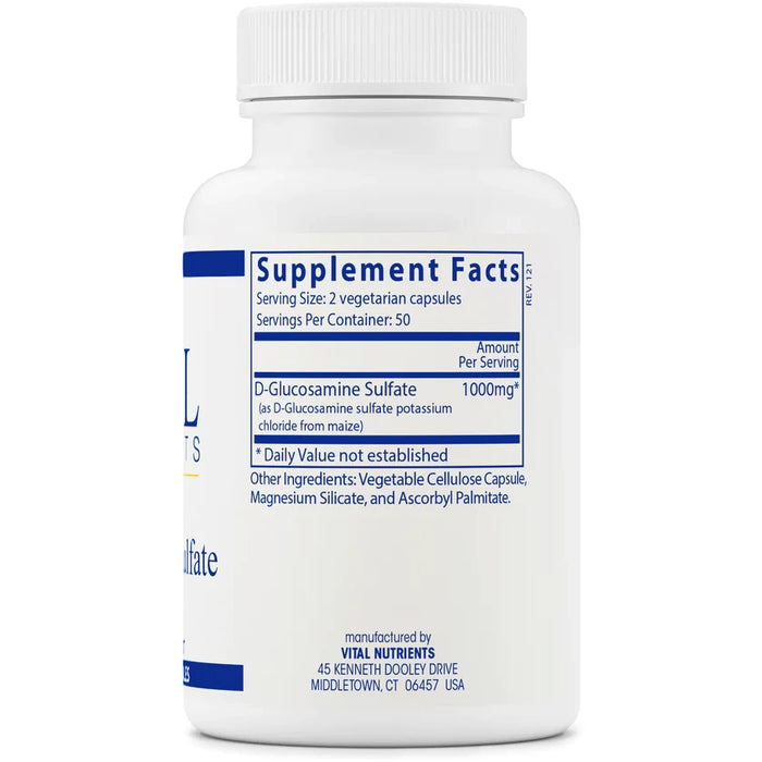 Glucosamine Sulfate Veg 750 mg (120 Capsules)-Vitamins & Supplements-Vital Nutrients-Pine Street Clinic