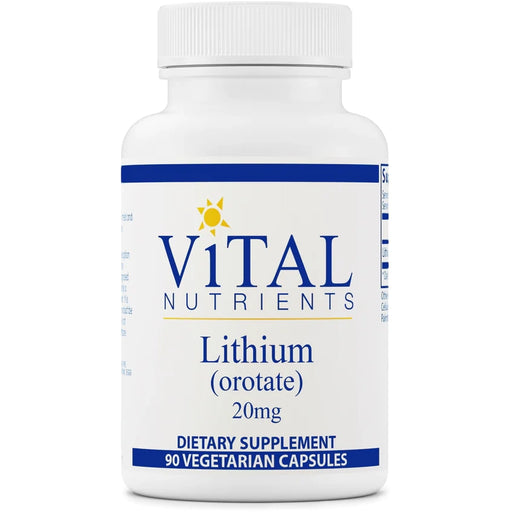 Lithium (orotate) 20 mg-Vitamins & Supplements-Vital Nutrients-90 Capsules-Pine Street Clinic