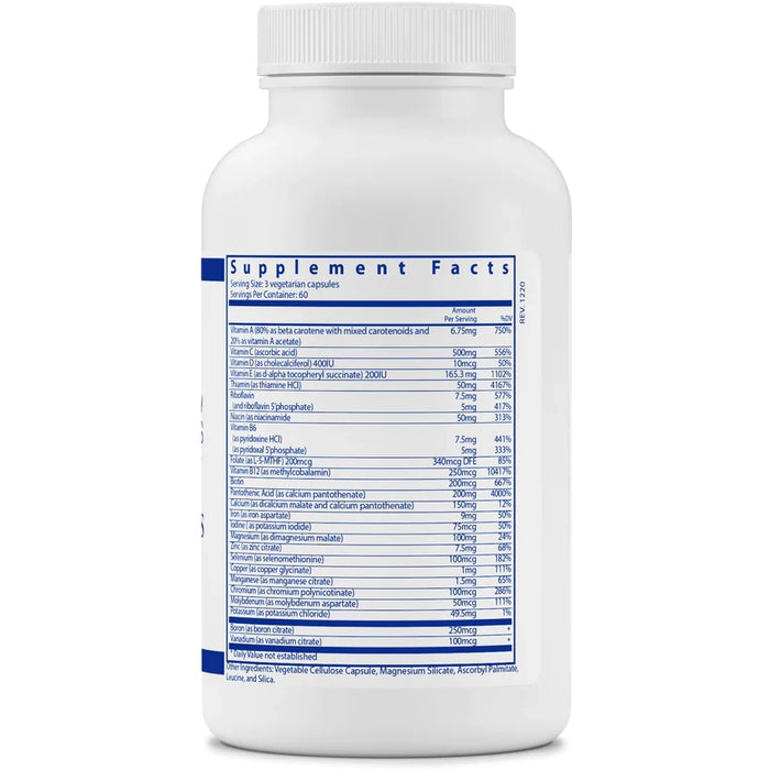 Multi-Nutrients w/Iron & Iodine (180 Capsules)