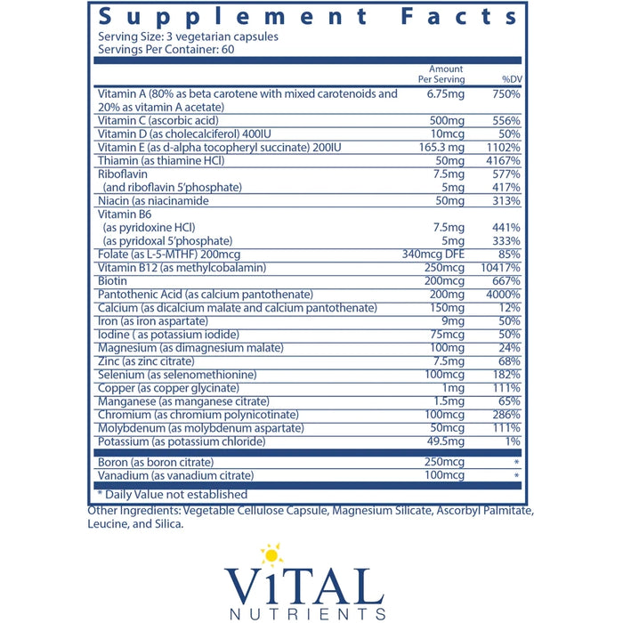 Multi-Nutrients w/Iron & Iodine (180 Capsules)