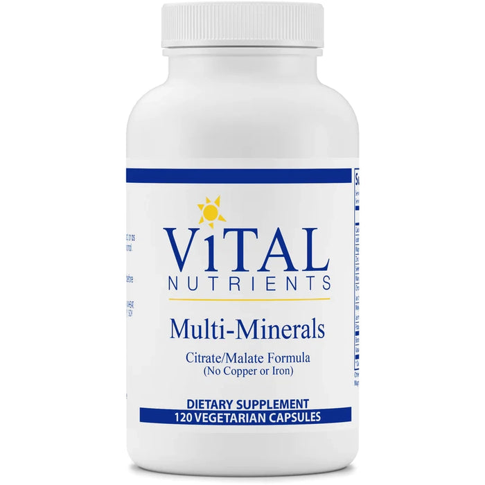 Multi-Minerals Citrate/Malate (No Copper or Iron) (120 Capsules)-Vitamins & Supplements-Vital Nutrients-Pine Street Clinic