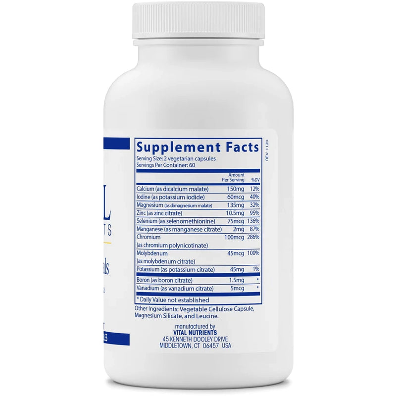 Multi-Minerals Citrate/Malate (No Copper or Iron) (120 Capsules)