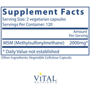 MSM 1000 mg (240 Capsules)