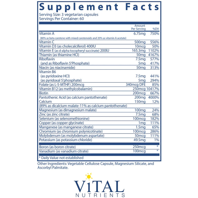 Multi-Nutrients (No Iron/Iodine) (180 Capsules)