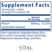 Niacin 500 mg (90 Tablets)
