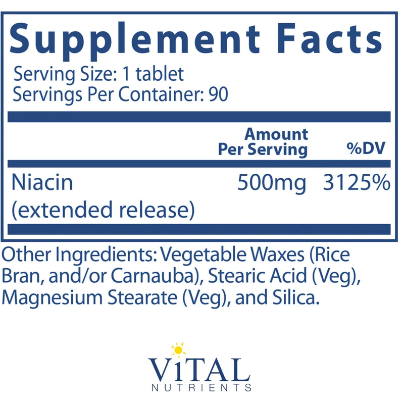 Niacin 500 mg (90 Tablets)