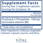 Pyridoxal-5 Phosphate 50 mg (90 Capsules)