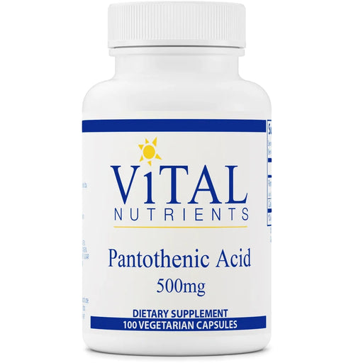Pantothenic Acid 500 mg (100 Capsules)-Vitamins & Supplements-Vital Nutrients-Pine Street Clinic